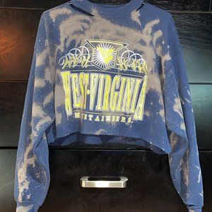 vintage west virginia cropped hoodie